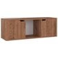 vidaXL TV-taso ruskea tammi 88,5x27,5x30,5 cm lastulevy hinta ja tiedot | TV-tasot | hobbyhall.fi