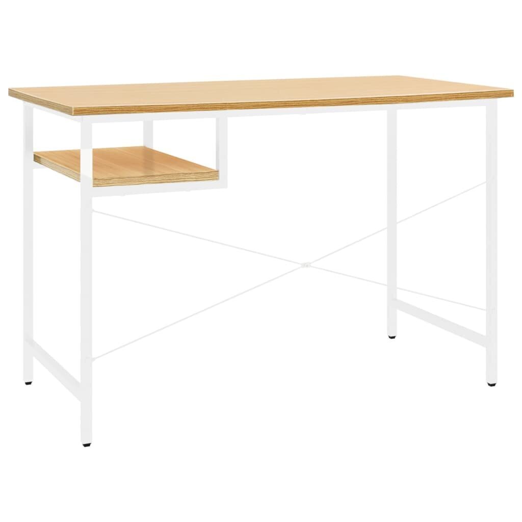 vidaXL Tietokonepöytä valk. ja vaalea tammi 105x55x72 cm MDF/metalli hinta ja tiedot | Tietokonepöydät ja työpöydät | hobbyhall.fi