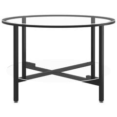 vidaXL Teepöytä musta ja läpinäkyvä 70 cm karkaistu lasi hinta ja tiedot | Sohvapöydät | hobbyhall.fi