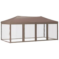 vidaXL Kokoontaittuva juhlateltta sivuseinillä taupe 3x6 m hinta ja tiedot | Puutarhapaviljongit | hobbyhall.fi