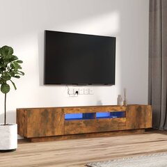 vidaXL 2-osainen TV-kaappisarja LED-valoilla savutammi tekninen puu hinta ja tiedot | TV-tasot | hobbyhall.fi