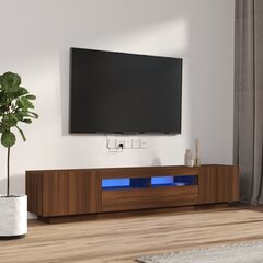 vidaXL 2-osainen TV-kaappisarja LED-valoilla ruskea tammi tekninen puu hinta ja tiedot | TV-tasot | hobbyhall.fi