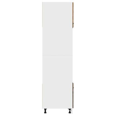 vidaXL Kaappi mikroaaltouunille savutammi 60x57x207 cm tekninen puu hinta ja tiedot | Keittiön kaapit | hobbyhall.fi