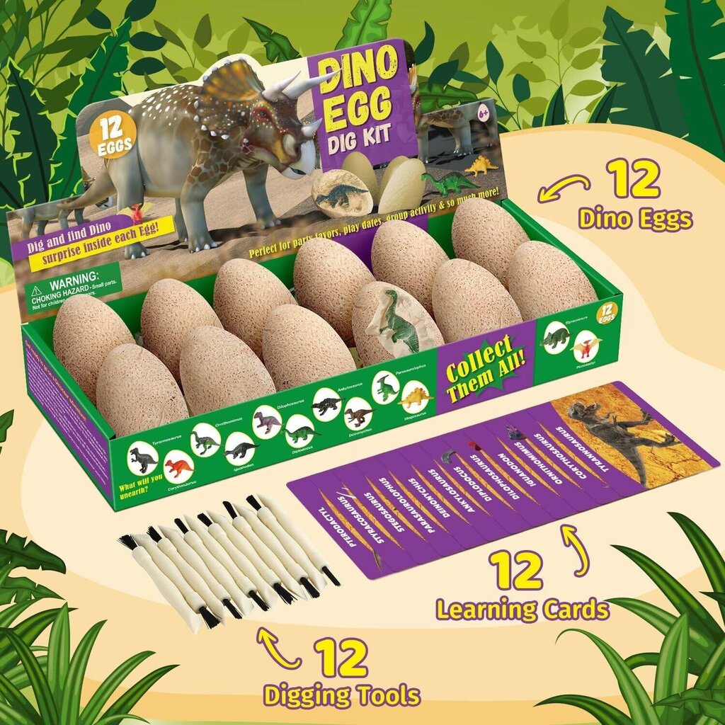 Dino Egg Stem Science -arkeologinen leikkisetti hinta ja tiedot | Kehittävät lelut | hobbyhall.fi