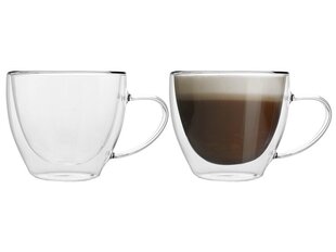 Läpinäkyvä kahvikuppi 270 ml, 2 kpl hinta ja tiedot | Lasit, mukit ja kannut | hobbyhall.fi