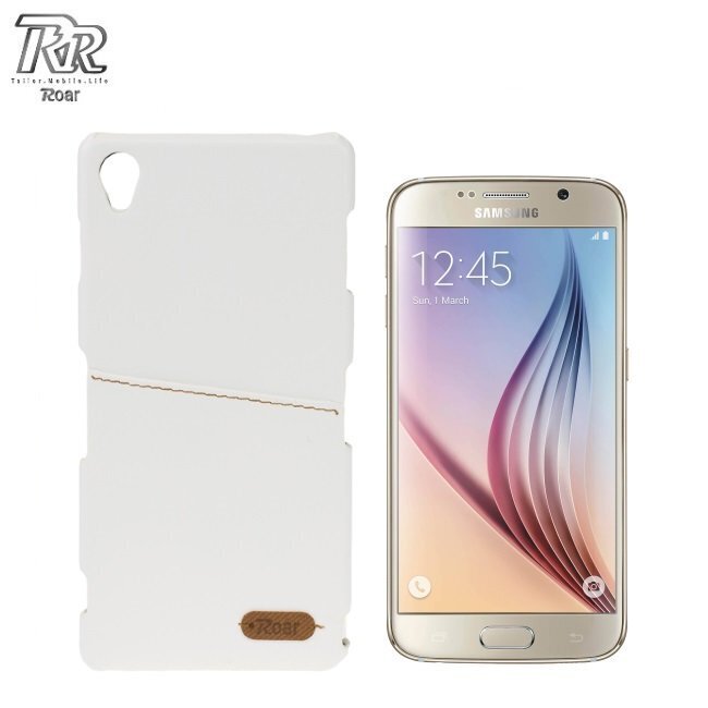 Roar Noble Skin Ultra Thin Eco -nahkasuoja korttipaikalla Samsung G920 Galaxy S6 White (EU Blister) hinta ja tiedot | Puhelimen kuoret ja kotelot | hobbyhall.fi