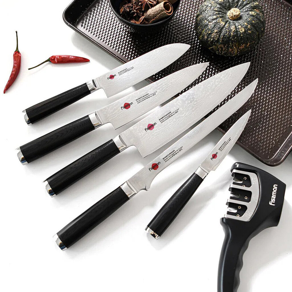 Fissman damaskos santoku-veitsi Kensei Mushashi, 17 cm hinta ja tiedot | Veitset ja tarvikkeet | hobbyhall.fi