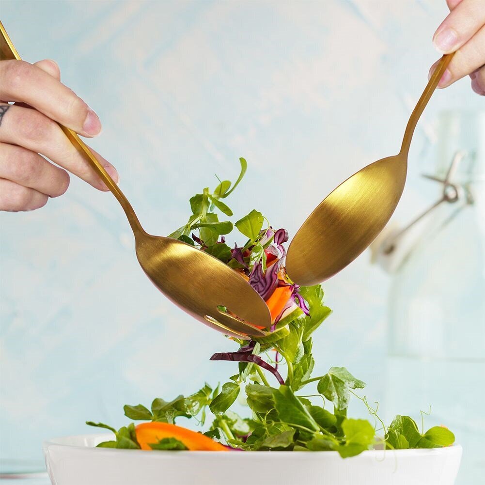 Teräksiset salaattiveitset 2 kpl hinta ja tiedot | Ruokailuvälineet | hobbyhall.fi