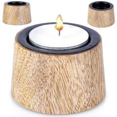 Puinen kynttilänjalka 6,5x4 cm, musta hinta ja tiedot | Vilde Sisustus | hobbyhall.fi