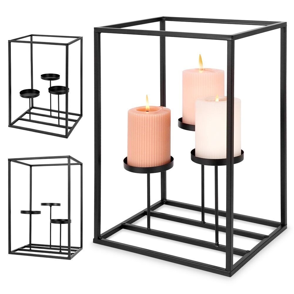 Kynttilänjalka 24x20x36 cm, musta hinta ja tiedot | Kynttilät ja kynttilänjalat | hobbyhall.fi