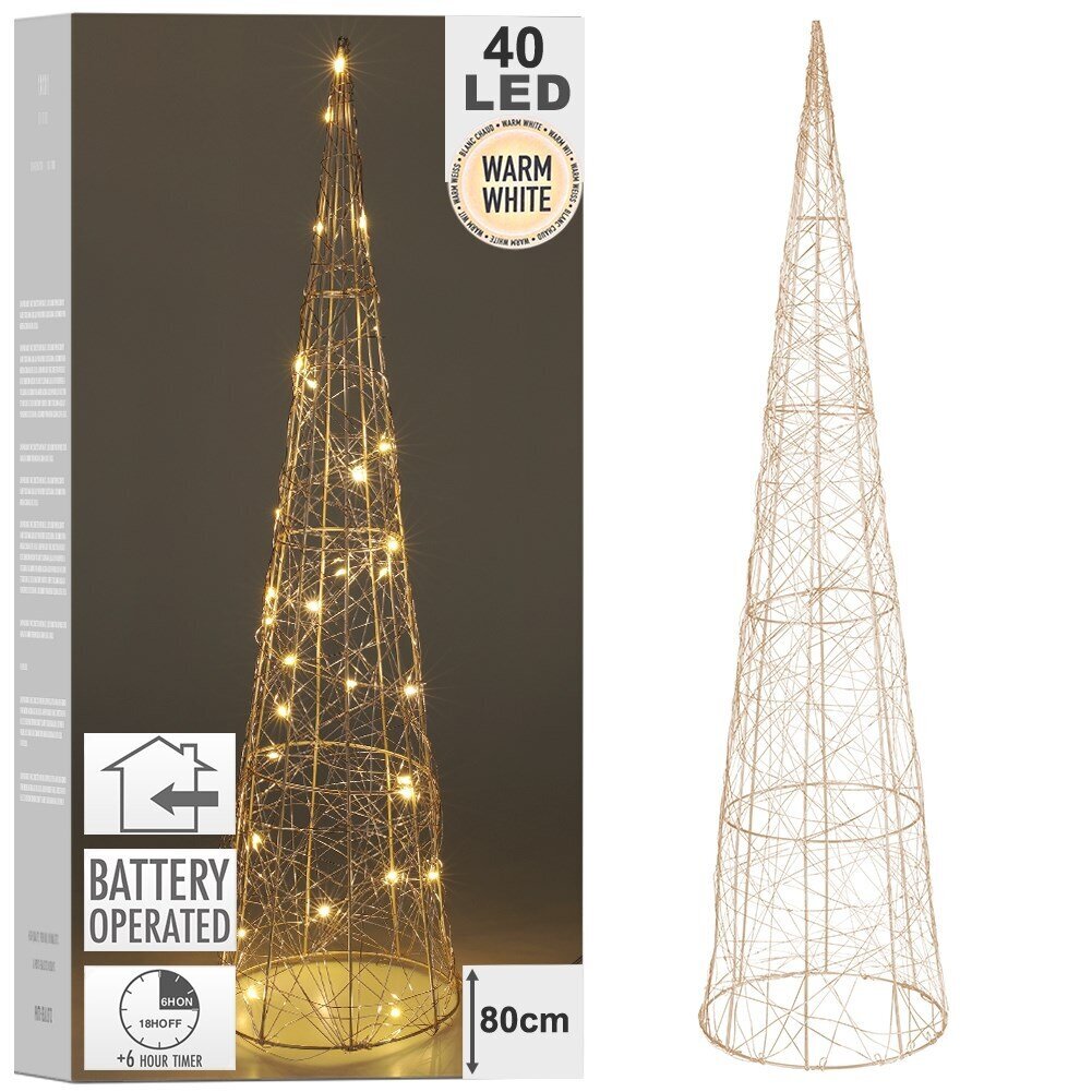 Joulukuusi kartio 40 LED, 80 cm hinta ja tiedot | Joulukoristeet | hobbyhall.fi