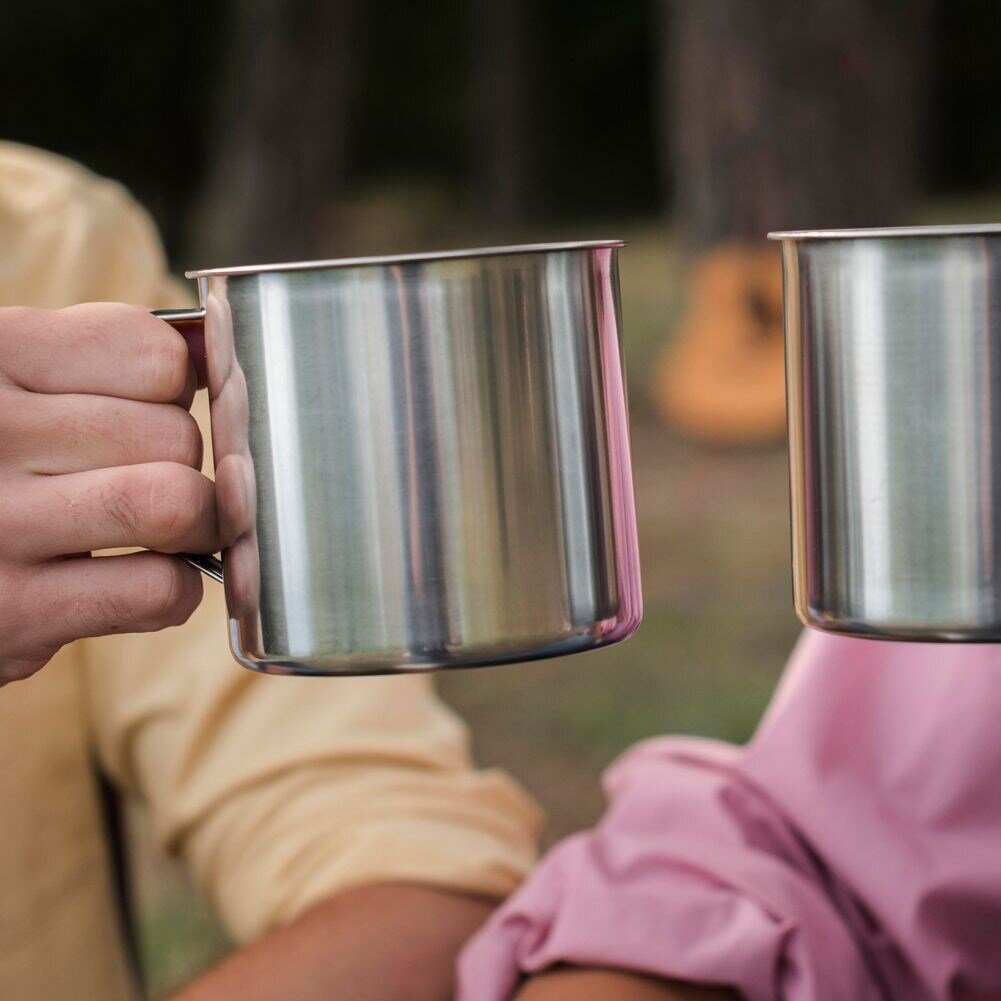 Teräskuppi kahvalla, 450 ml hinta ja tiedot | Lasit, mukit ja kannut | hobbyhall.fi