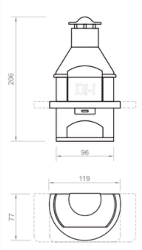 Ulkobetonigrilli RONDO punabetoni + valkoinen kipsi hinta ja tiedot | Grillit | hobbyhall.fi