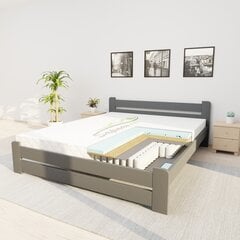 Sänky patjalla RAMYBĖ KS1, 90x200cm, grafiitin väri hinta ja tiedot | Sängyt | hobbyhall.fi