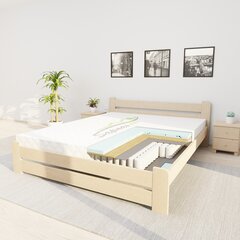 Sänky patjalla RAMYBĖ KS1, 90x200cm, luonnollinen väri hinta ja tiedot | Sängyt | hobbyhall.fi