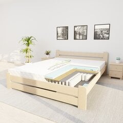 Sänky patjalla RAMYBĖ KS1, 160x200cm, luonnollinen väri hinta ja tiedot | Sängyt | hobbyhall.fi