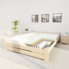 Sänky patjalla RAMYBĖ PS1, 160x200cm, luonnollinen väri hinta ja tiedot | Sängyt | hobbyhall.fi