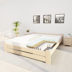 Sänky patjalla RAMYBĖ PS1, 180x200cm, luonnollinen väri hinta ja tiedot | Sängyt | hobbyhall.fi