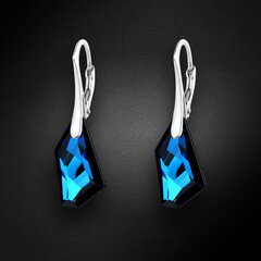 Hopeiset korvakorut „Hyperborea (Bermuda Blue)“ Swarovskin kristalleilla hinta ja tiedot | Korvakorut | hobbyhall.fi