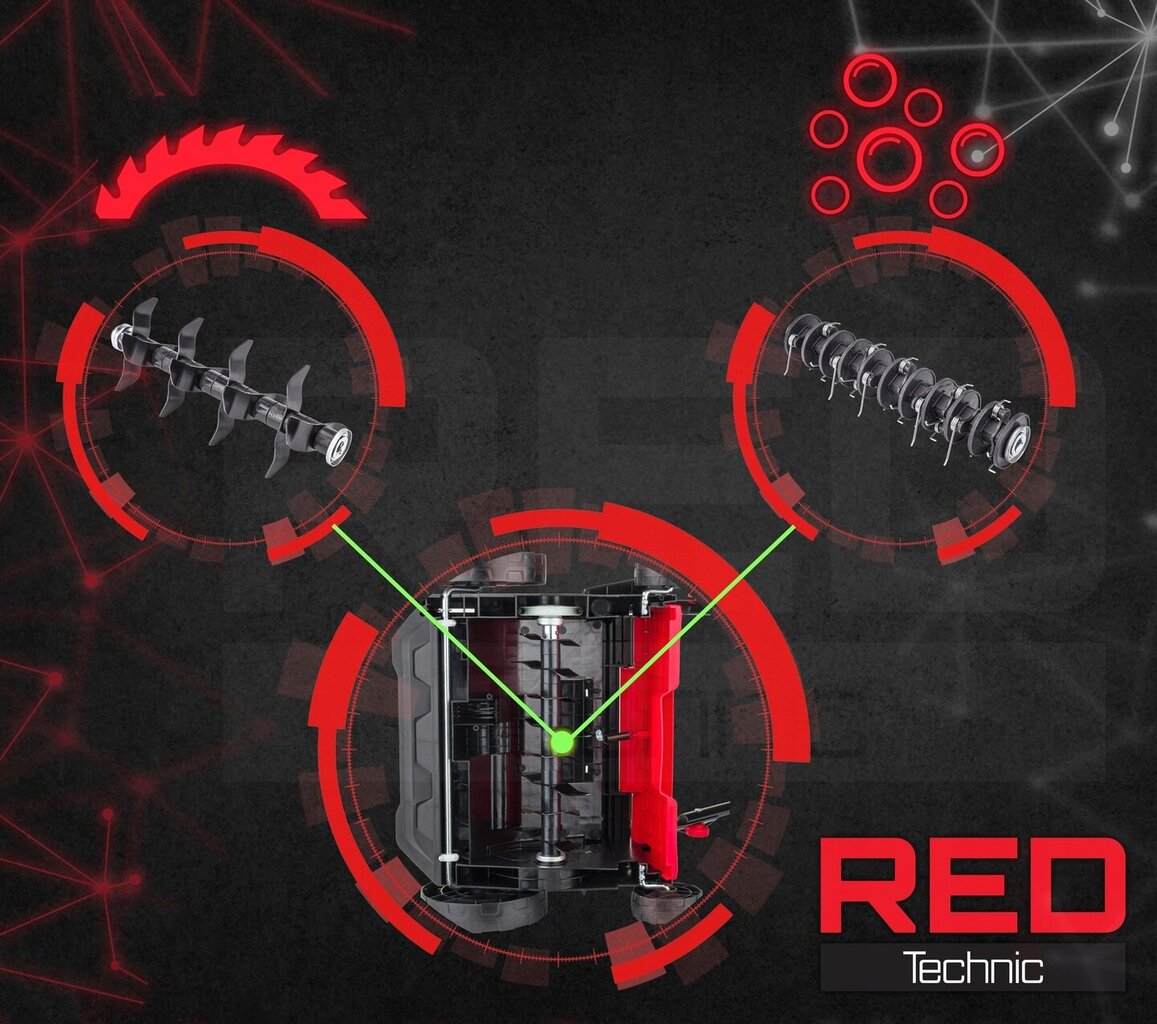 Sähköinen ilmastin RED Technic 32 cm 2400 W hinta ja tiedot | Nurmikon ilmaajat ja jyrsimet | hobbyhall.fi