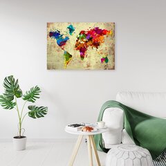 Taulu, Värillinen maailmankartta hinta ja tiedot | Taulut | hobbyhall.fi