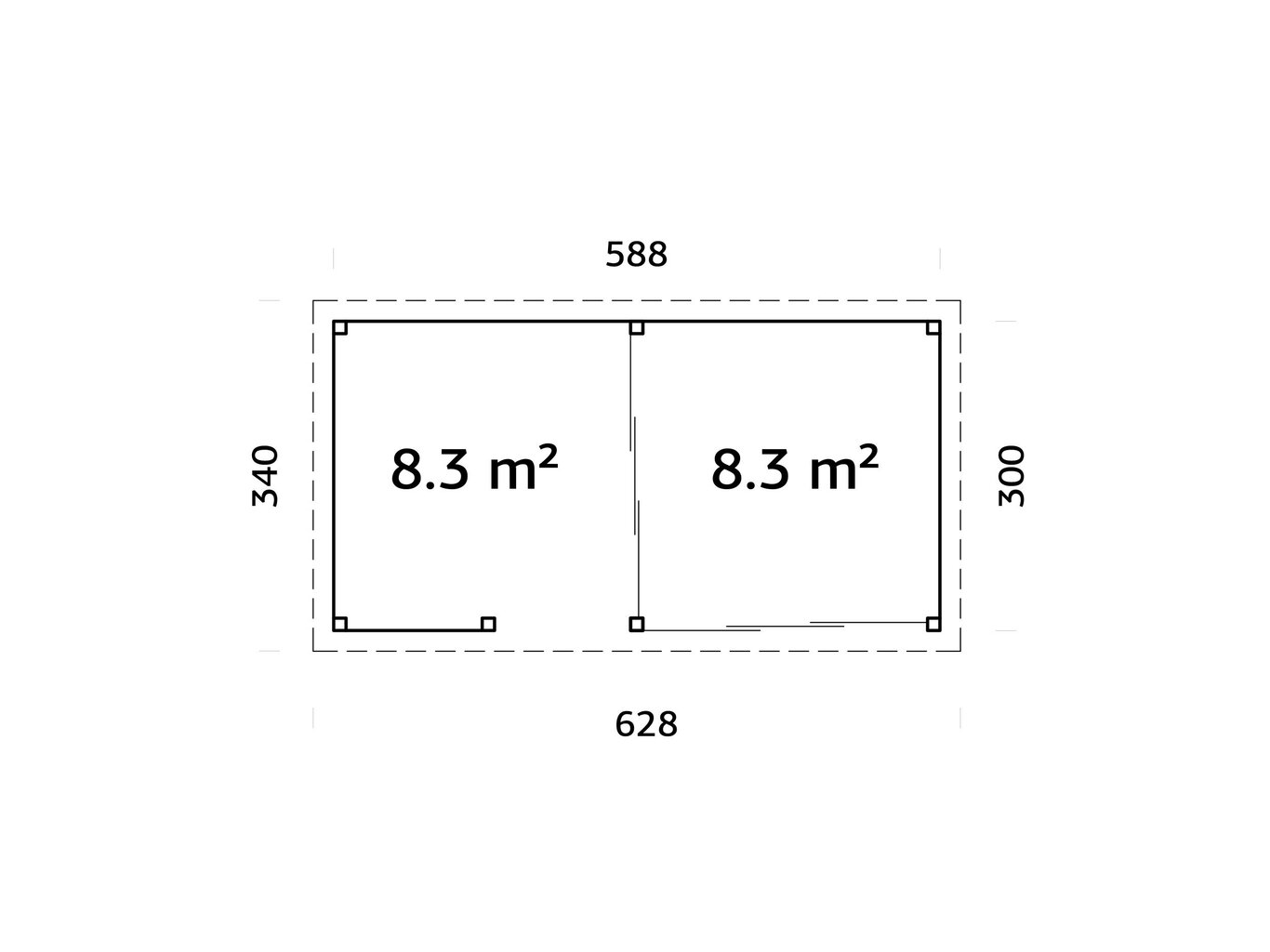 Piharakennus Lenna 16,6 m² SET407 liukuovilla hinta ja tiedot | Piharakennukset | hobbyhall.fi