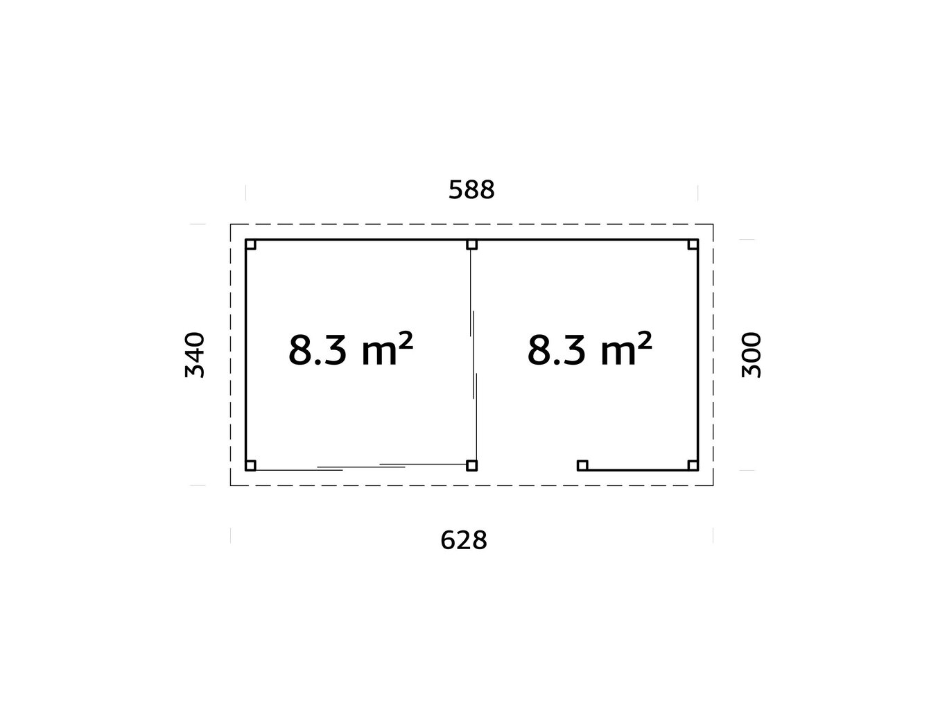 Piharakennus Lenna 16,6 m² SET407 liukuovilla hinta ja tiedot | Piharakennukset | hobbyhall.fi