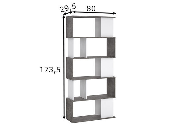 Tvilum Labyrintti kirjahylly, harmaa/valkoinen hinta ja tiedot | Hyllyt | hobbyhall.fi