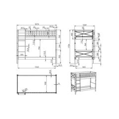 Lova Vipack Scott STSB9414, valkoinen hinta ja tiedot | Lastensängyt | hobbyhall.fi