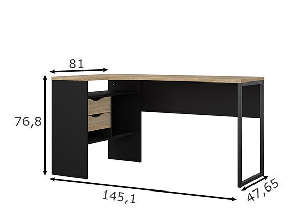 Function Plus kirjoituspöytä, musta/ruskea hinta ja tiedot | Tietokonepöydät ja työpöydät | hobbyhall.fi