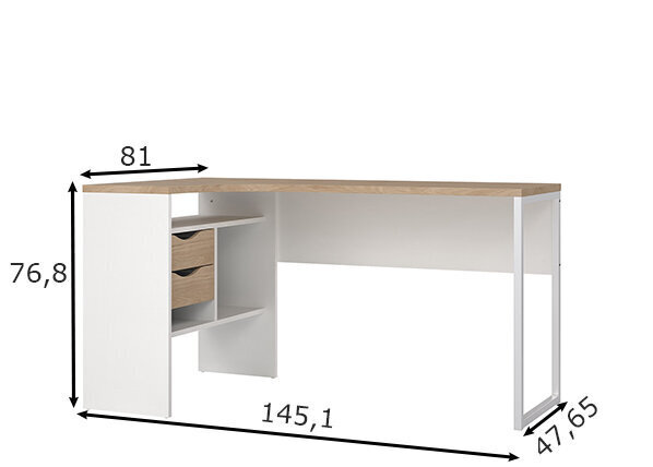 Kirjoituspöytä Tvilum Function Plus, valkoinen/ruskea hinta ja tiedot | Tietokonepöydät ja työpöydät | hobbyhall.fi