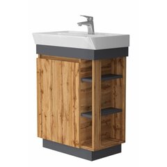 Kylpyhuonekaappi, jossa pesuallas Euroliux, ruskea/valkoinen hinta ja tiedot | Kylpyhuonekaapit | hobbyhall.fi