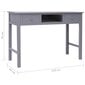 vidaXL Kirjoituspöytä harmaa 110x45x76 cm puinen hinta ja tiedot | Tietokonepöydät ja työpöydät | hobbyhall.fi