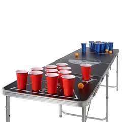 HI Beer Pong pöytä kokoontaittuva ja korkeussäädettävä musta hinta ja tiedot | Hauskat juhlapelit ja -tuotteet | hobbyhall.fi