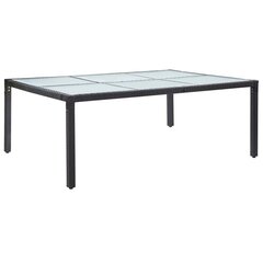 vidaXL Ulkoruokapöytä musta 200x150x74 cm polyrottinki hinta ja tiedot | Puutarhapöydät | hobbyhall.fi