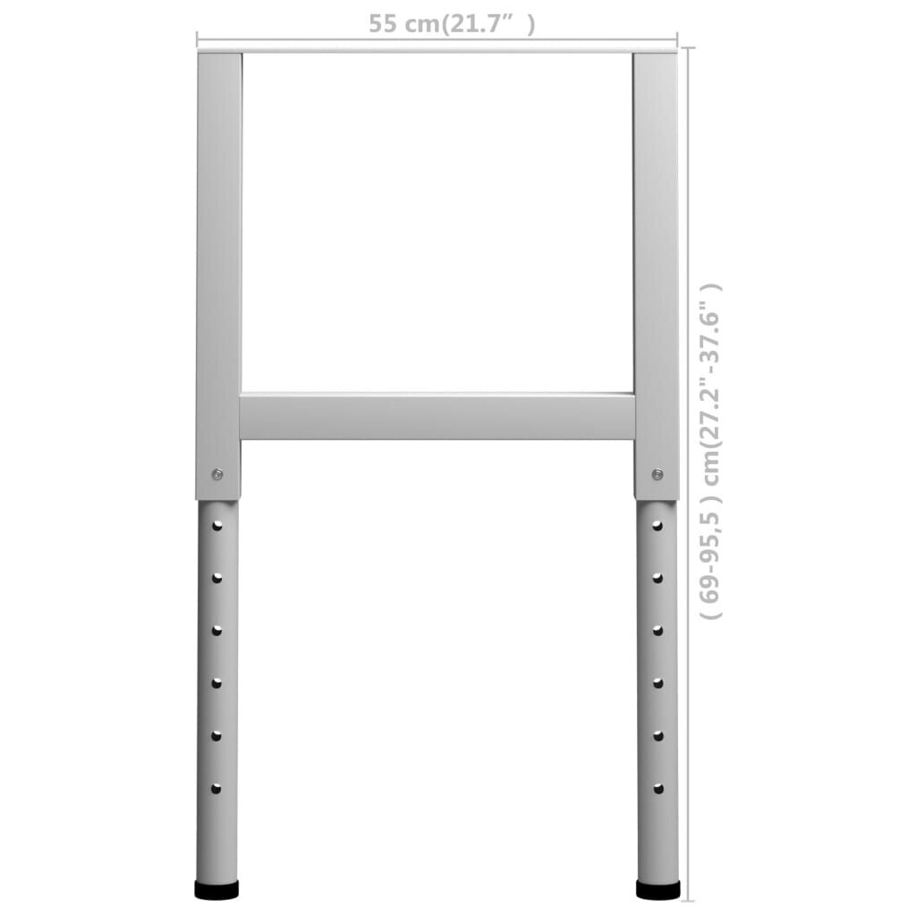 vidaXL Säädettävät työpöydän rungot 2kpl metalli 55x(69-95,5) cm harmaa hinta ja tiedot | Pöytälevyt | hobbyhall.fi
