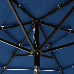 vidaXL 3-tasoinen aurinkovarjo alumiinitanko taivaansininen 2 m hinta ja tiedot | Aurinkovarjot ja markiisit | hobbyhall.fi