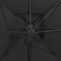 vidaXL Riippuva aurinkovarjo tuplakatolla musta 300x300 cm hinta ja tiedot | Aurinkovarjot ja markiisit | hobbyhall.fi