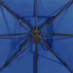 vidaXL Riippuva aurinkovarjo tuplakatolla taivaansininen 300x300 cm hinta ja tiedot | Aurinkovarjot ja markiisit | hobbyhall.fi
