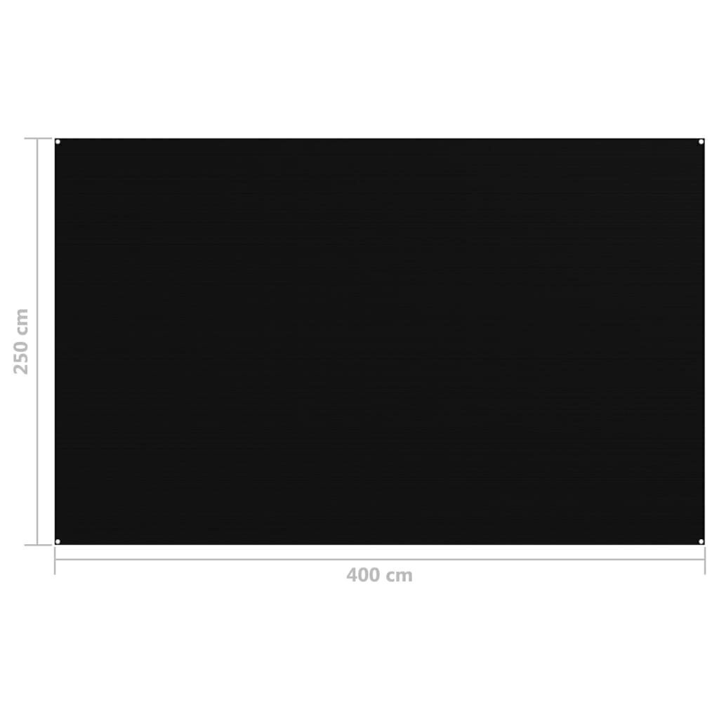 vidaXL Telttamatto 250x400 cm musta hinta ja tiedot | Retkeilyalustat, piknikhuovat | hobbyhall.fi