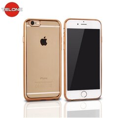 Telone Super Thin Transparent Silicone Back Case Apple iPhone X / iPhone 10 / iPhone XS with Gold color frame hinta ja tiedot | Puhelimen kuoret ja kotelot | hobbyhall.fi