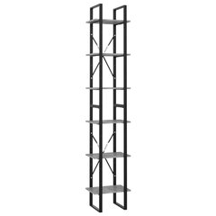 vidaXL 6-tasoinen kirjahylly betoninharmaa 40x30x210 cm lastulevy hinta ja tiedot | Hyllyt | hobbyhall.fi