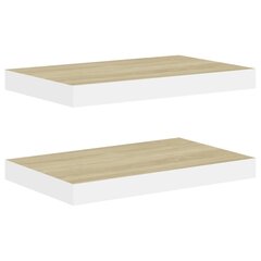 vidaXL Kelluvat seinähyllyt 2 kpl tammi ja valkoinen 40x23x3,8 cm MDF hinta ja tiedot | Hyllyt | hobbyhall.fi