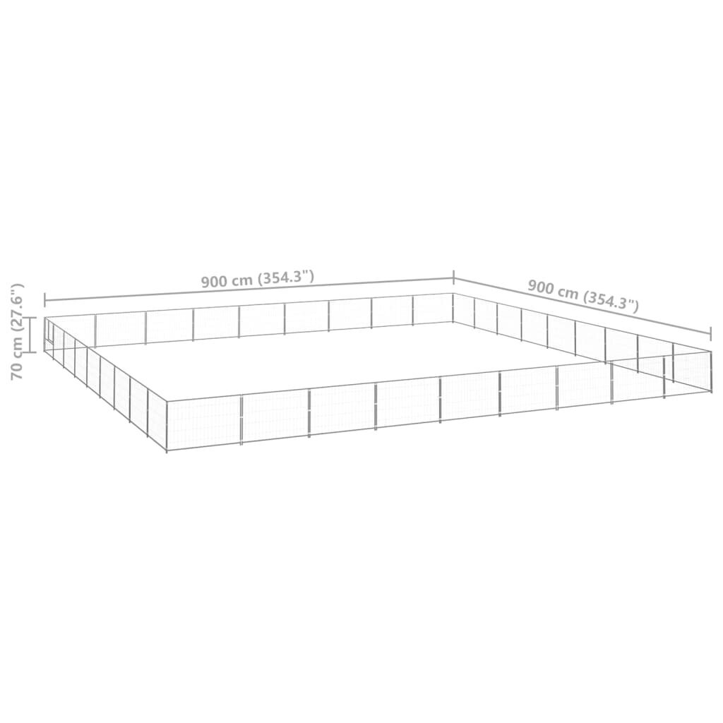 vidaXL Koiranhäkki hopea 81 m² teräs hinta ja tiedot | Pedit ja pesät | hobbyhall.fi