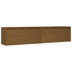 vidaXL Seinäkaapit 2 kpl hunajanruskea 80x30x35 cm täysi mänty hinta ja tiedot | Hyllyt | hobbyhall.fi