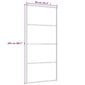 vidaXL Liukuovi ESG-lasi ja alumiini 90x205 cm valkoinen hinta ja tiedot | Sisäovet | hobbyhall.fi