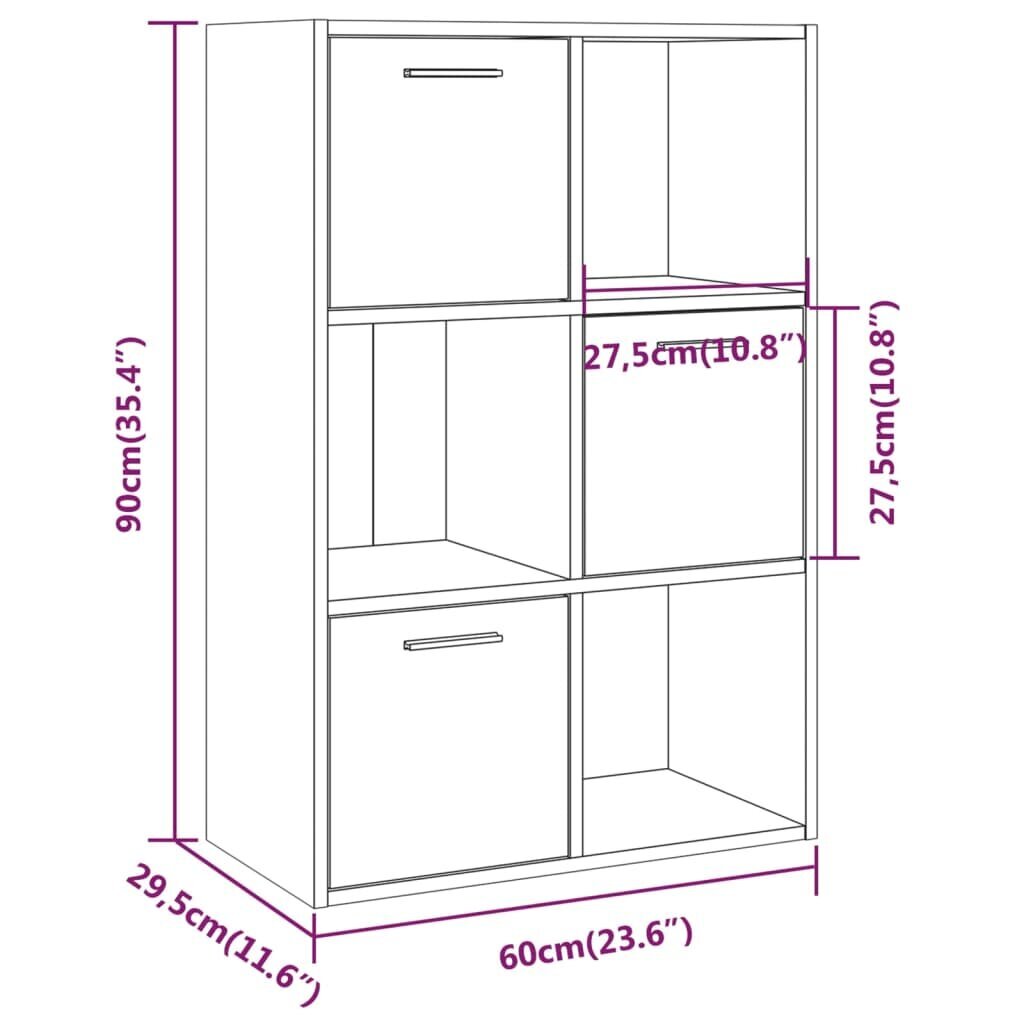 vidaXL Säilytyskaappi savutammi 60x29,5x90 cm hinta ja tiedot | Hyllyt | hobbyhall.fi