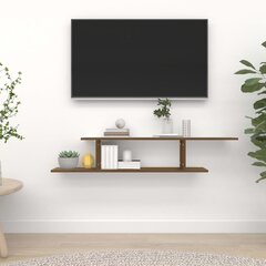 vidaXL Seinäkiinnitettävä TV-hylly ruskea 125x18x23 cm tekninen puu hinta ja tiedot | Hyllyt | hobbyhall.fi