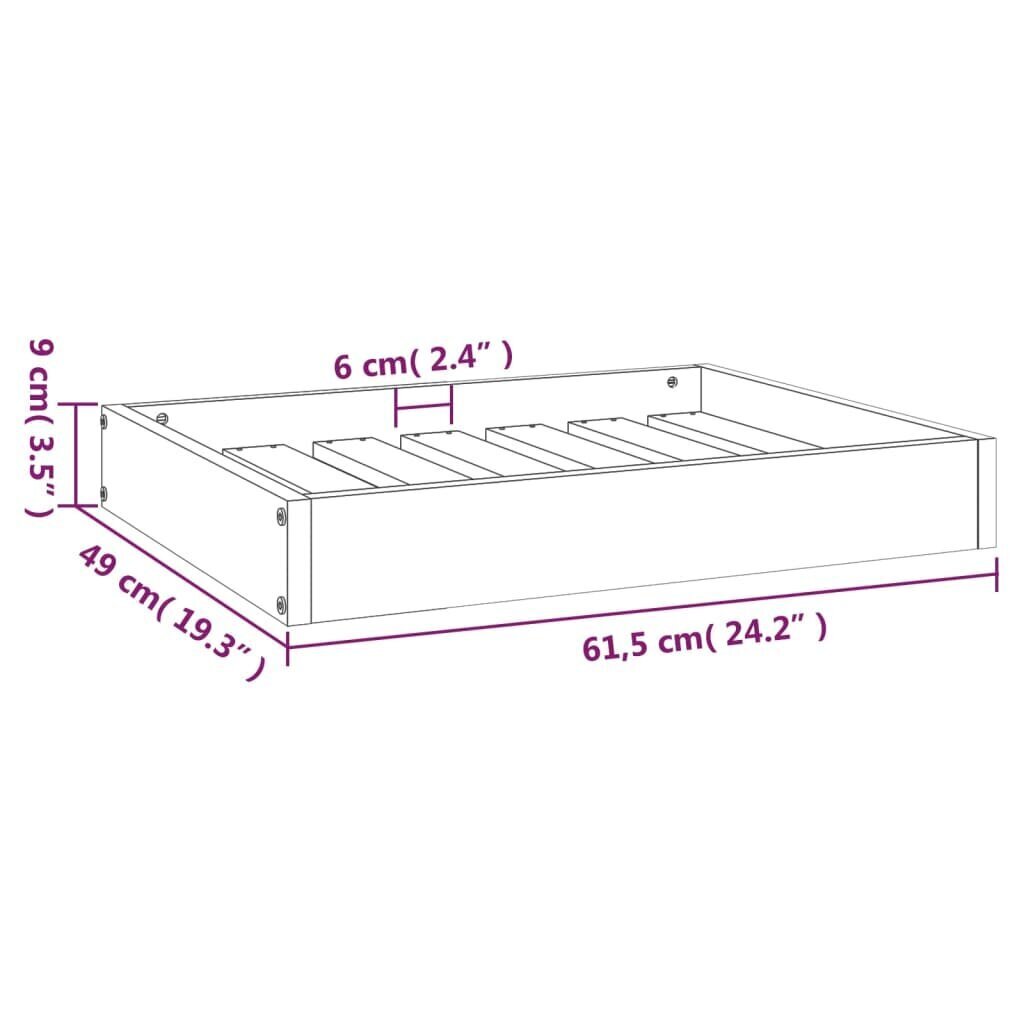 vidaXL Koiransänky hunajanruskea 61,5x49x9 cm täysi mänty hinta ja tiedot | Pedit ja pesät | hobbyhall.fi