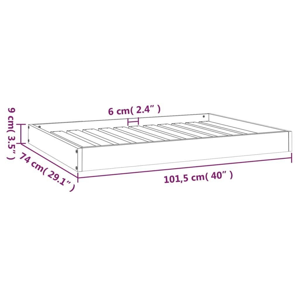 vidaXL Koiransänky hunajanruskea 101,5x74x9 cm täysi mänty hinta ja tiedot | Pedit ja pesät | hobbyhall.fi